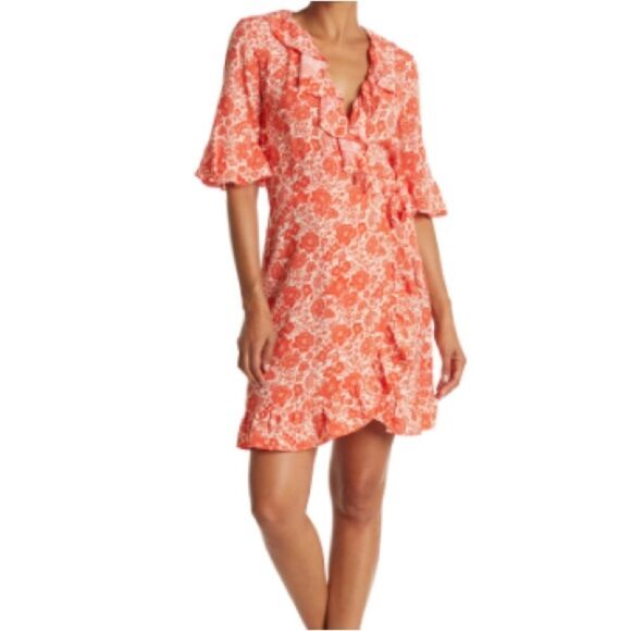 TOPSHOP Oriental Ruffle Wrap Dress - Picture 2 of 6